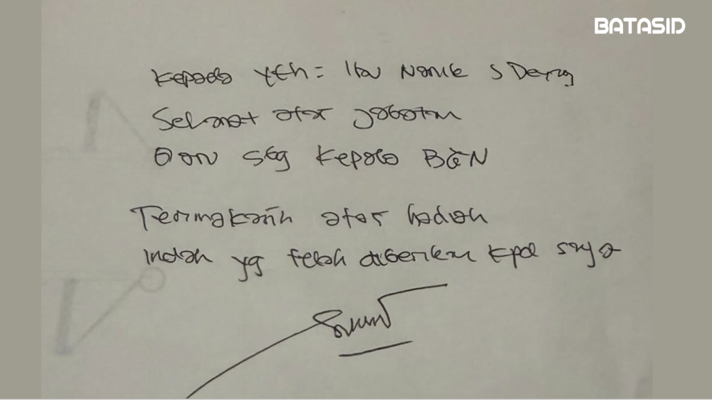 Isi Pesan Sony Sonjaya Untuk bu Nanik